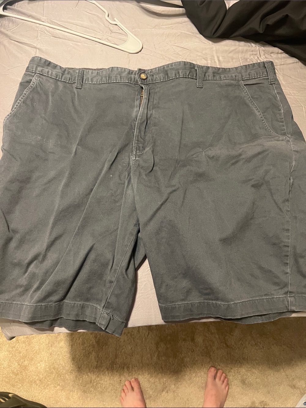 George Men's Flat-Front Casual Shorts in Charcoal Gray